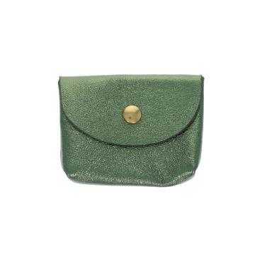 Petit porte-cartes cuir vert olive