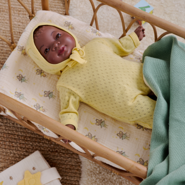 Poupée Rosie pyjama pointelle jaune collection petites souris