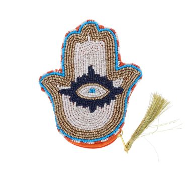 porte-monnaie perles main de fatma oeil