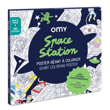 Poster géant à colorier space station