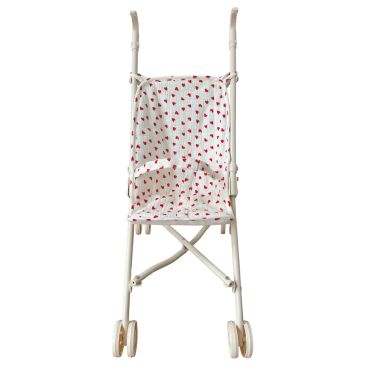 poussette pour poupées coeurs rouges