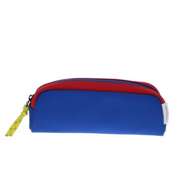 Trousse bleu et rouge color block