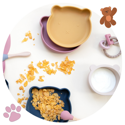 Choisir la vaisselle adaptée à la diversification alimentaire Vaisselle en silicone pour bébé